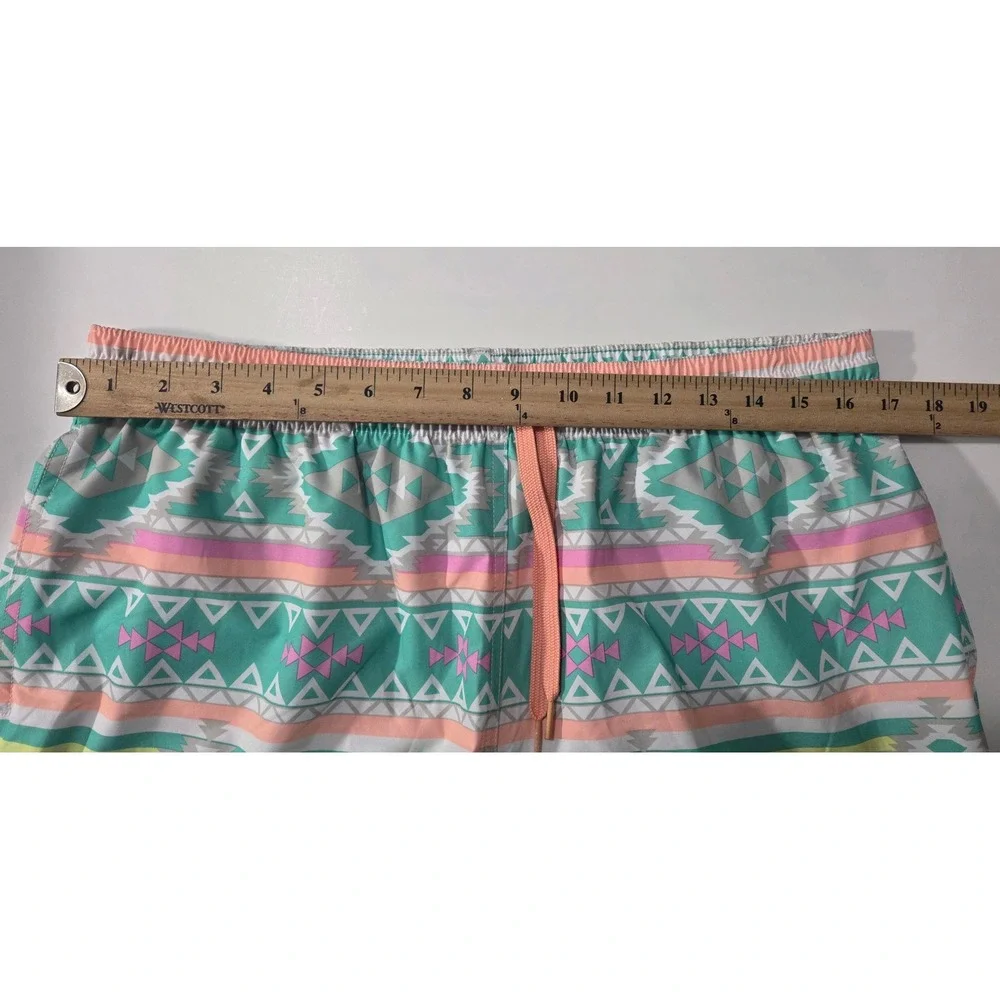 Chubbies‎ Mens Swim Trunks XL Teal Southwestern Geometric 5.5 Inch Inseam Shorts